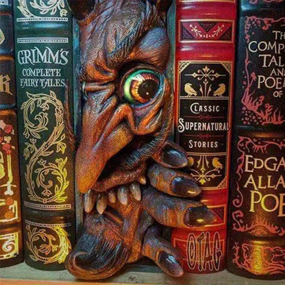 Dark Fantasy - Gothic Monster Bookend in Black Grey