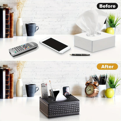 Elegant Storage Box - Premium Faux Leather Organizer