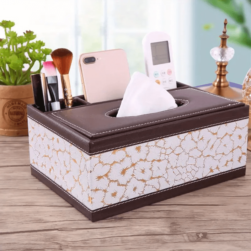 Elegant Storage Box - Premium Faux Leather Organizer