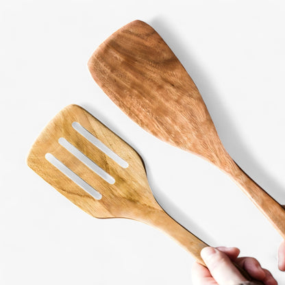 Natural Wood Kitchen Tool Set - 9 Piece Cooking Utensils