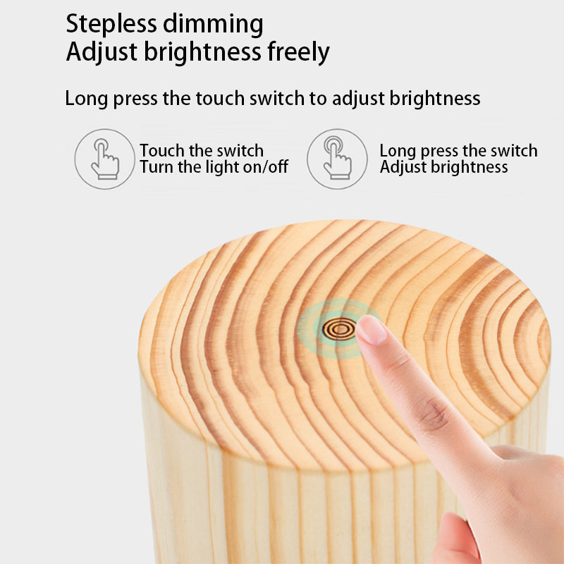 Modern Wooden LED Bedside Table Lamp