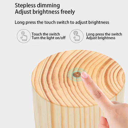 Modern Wooden LED Bedside Table Lamp