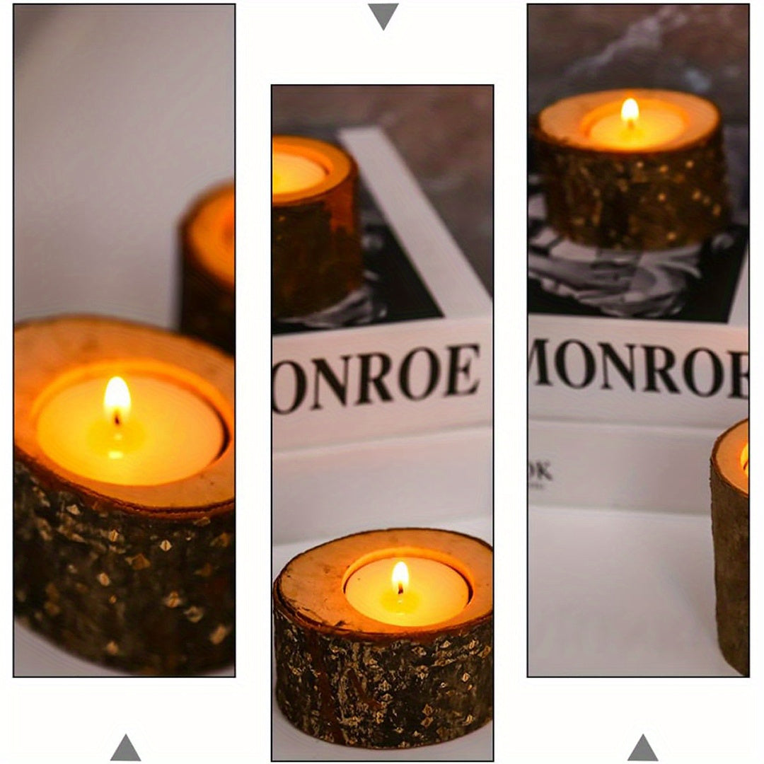 Warm Wood Candle Holders for Home Decor