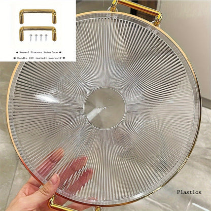 Elegant Gold Serving Platter with Luxury Handles