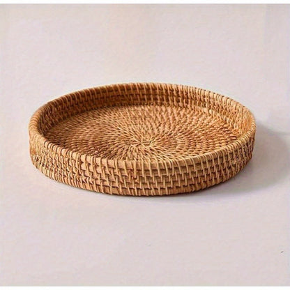 Natural Woven Rattan Serving Bowl