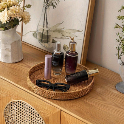 Natural Woven Rattan Serving Bowl