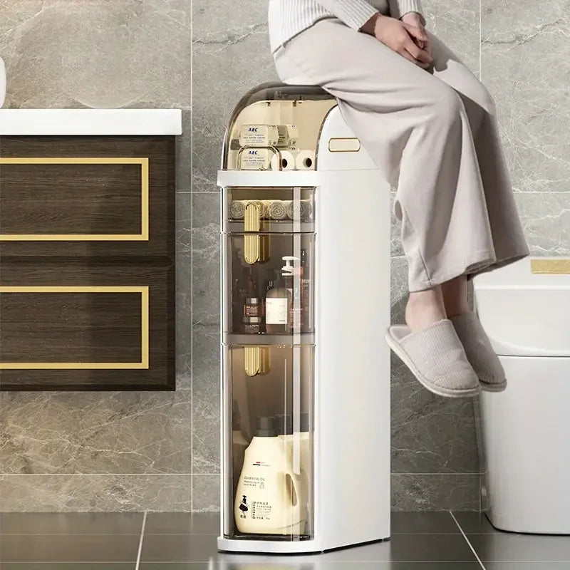 Compact Bathroom Storage Cart on Wheels