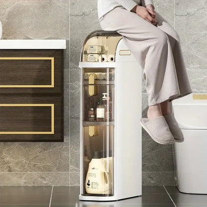Compact Bathroom Storage Cart on Wheels