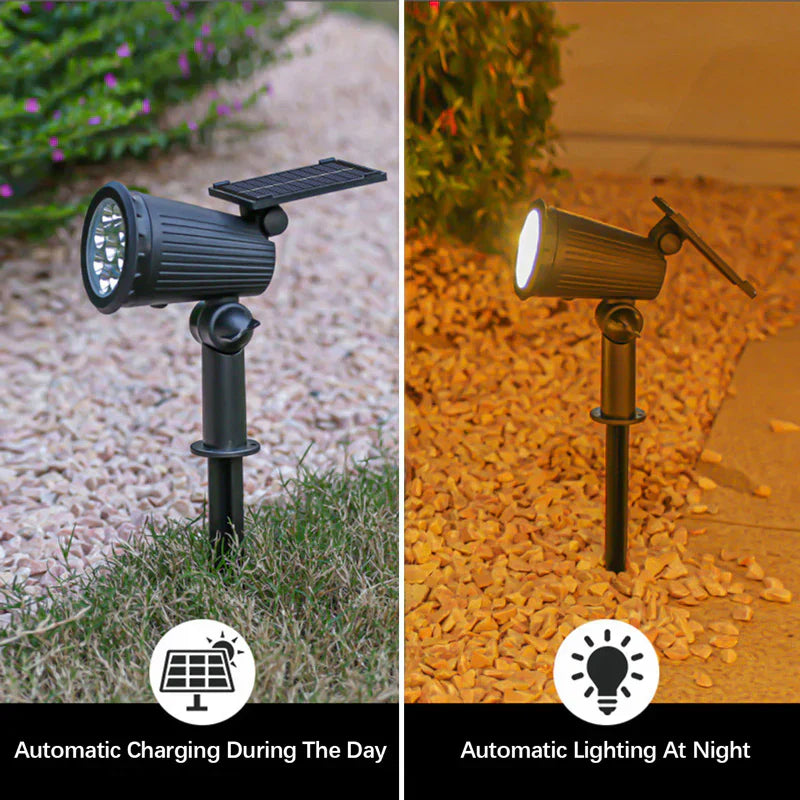 Solar Powered Garden Spotlight - 9 Color LED Solar Spike Lights for Outdoor Security-4