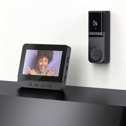 Wireless Video Doorbell with 4.3 Screen and Long Battery Life - Fesara