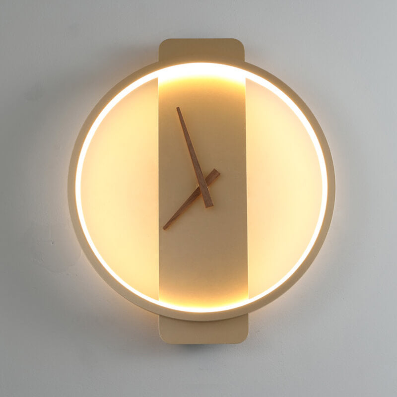 Elegant Round LED Wall Clock Lamp for Home Decor