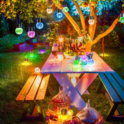 Colorful Cracked Glass Solar Pendant Light