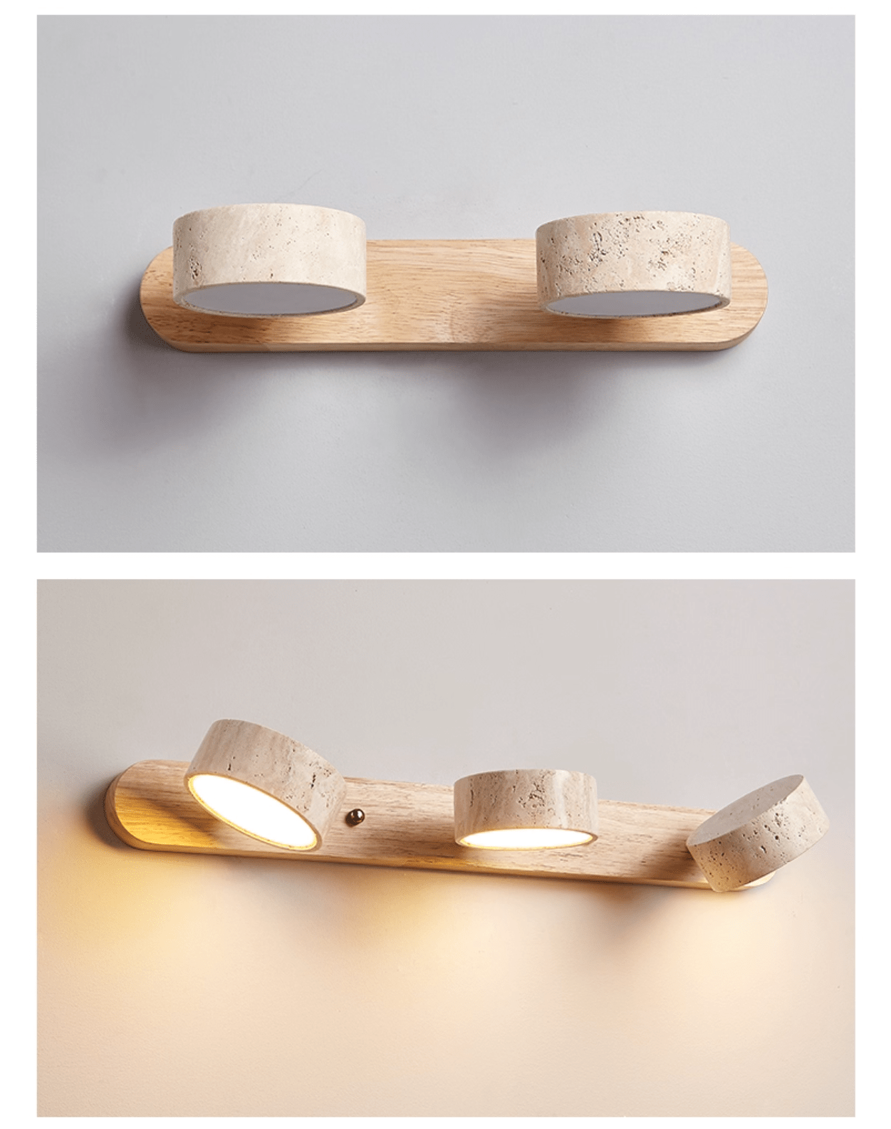 Contemporary Stone Round LED Wall Light Fixture