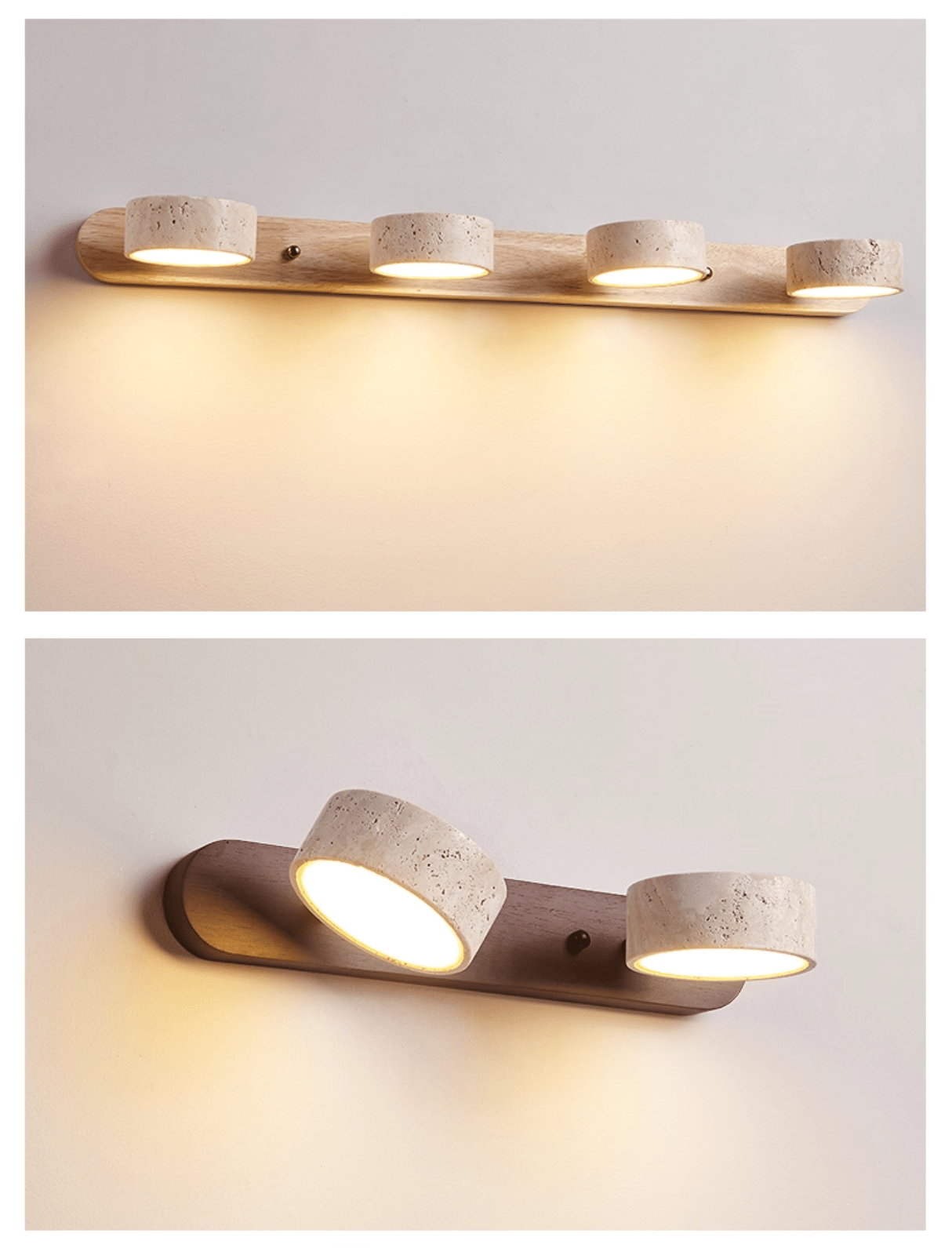 Contemporary Stone Round LED Wall Light Fixture