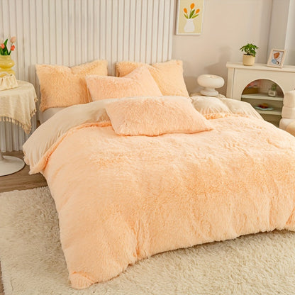 Cozy Fesara Plush Duvet Cover Set with Zipper