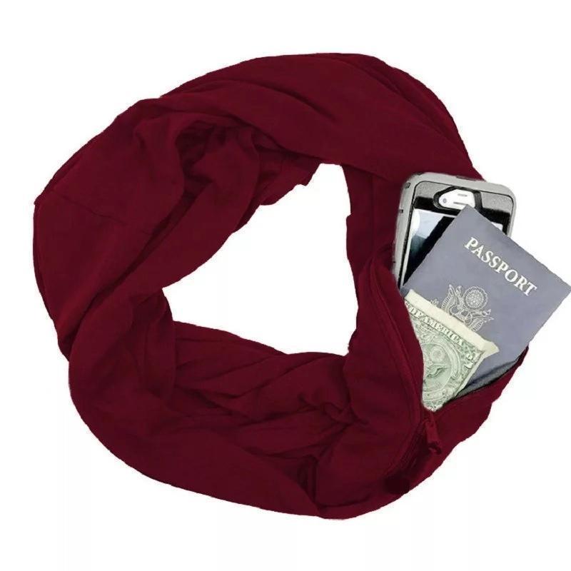 Cozy Scarf with Secret Pocket for Cold Weather