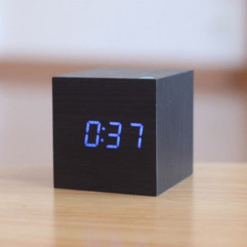 Smart LED Wooden Digital Alarm Clock with Sound Control