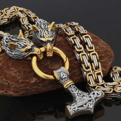 Strong Silver Viking Warrior Pendant Necklace