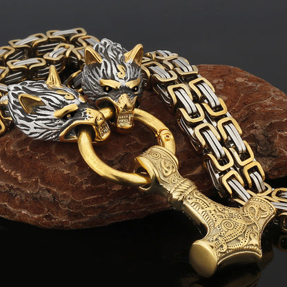 Strong Silver Viking Warrior Pendant Necklace