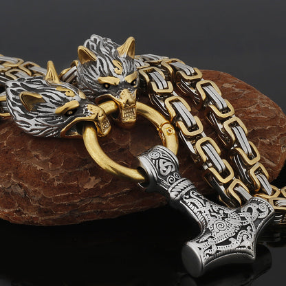 Strong Silver Viking Warrior Pendant Necklace