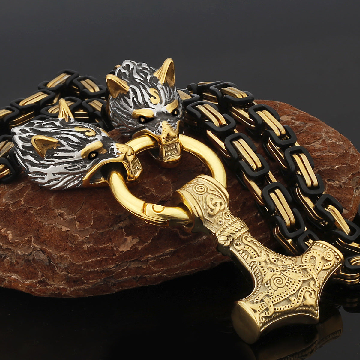 Strong Silver Viking Warrior Pendant Necklace