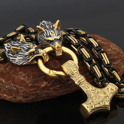 Strong Silver Viking Warrior Pendant Necklace