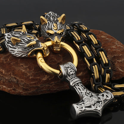 Strong Silver Viking Warrior Pendant Necklace