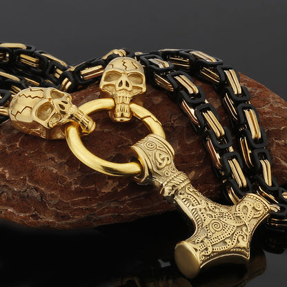 Strong Silver Viking Warrior Pendant Necklace