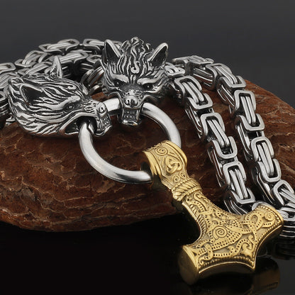 Strong Silver Viking Warrior Pendant Necklace