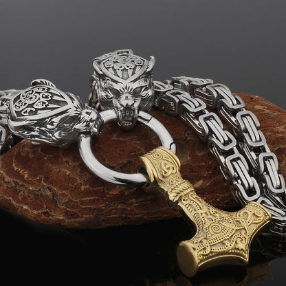 Strong Silver Viking Warrior Pendant Necklace