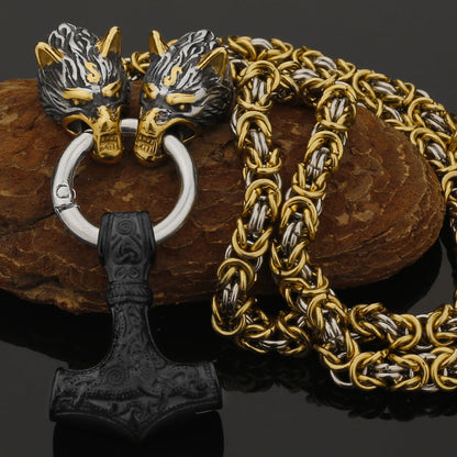 Strong Silver Viking Warrior Pendant Necklace