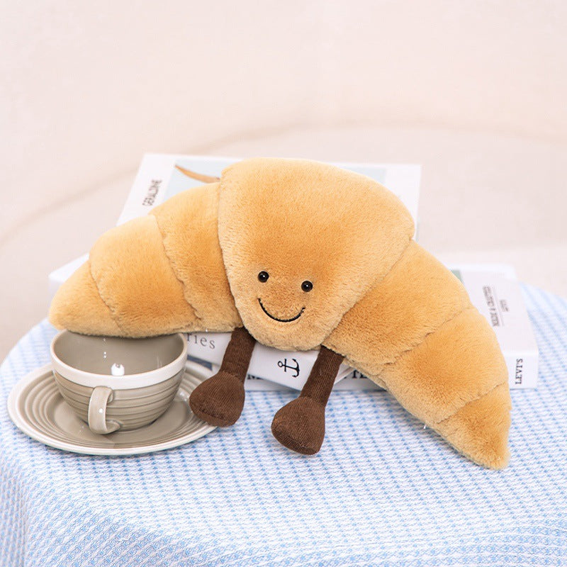 Soft Fluffy Croissant Plush Pillow Toy