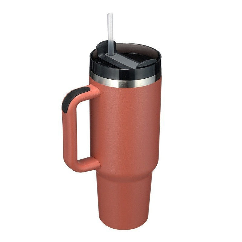 Large Insulated Cup with Lid and Straw