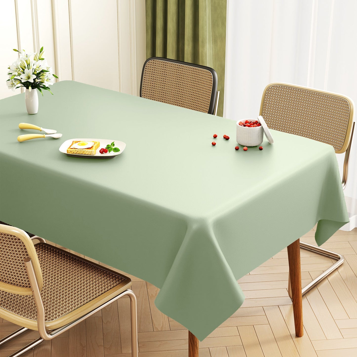 Premium Leather Rectangular Table Mat Waterproof Dining Cover