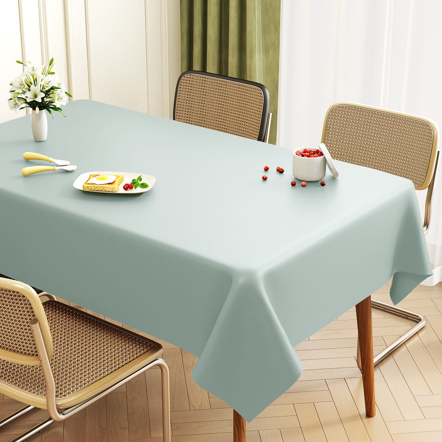 Premium Leather Rectangular Table Mat Waterproof Dining Cover
