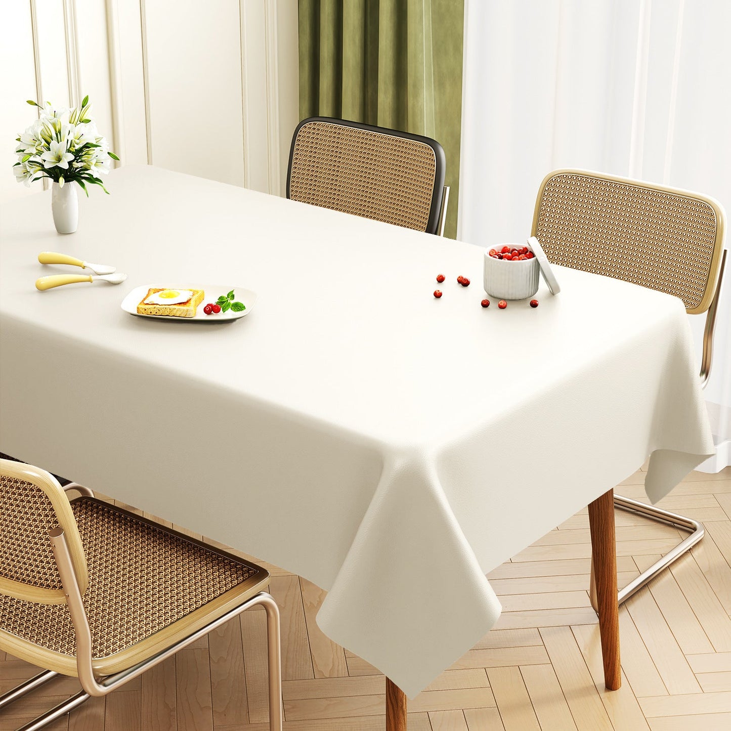 Premium Leather Rectangular Table Mat Waterproof Dining Cover