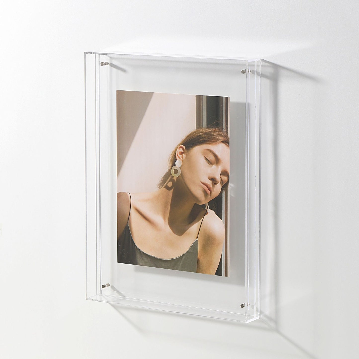 Clear Glass Picture Frame Table Lamp Modern Display
