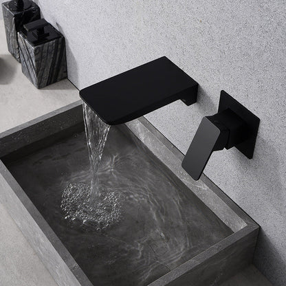 Luxury Copper Waterfall Faucet Black Sink