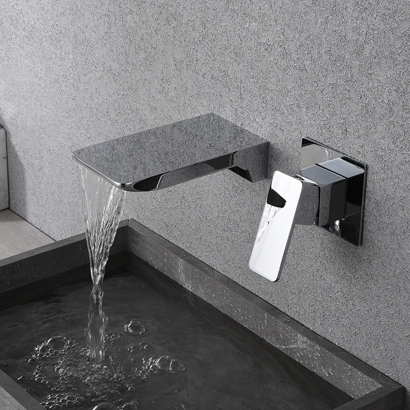 Luxury Copper Waterfall Faucet Black Sink
