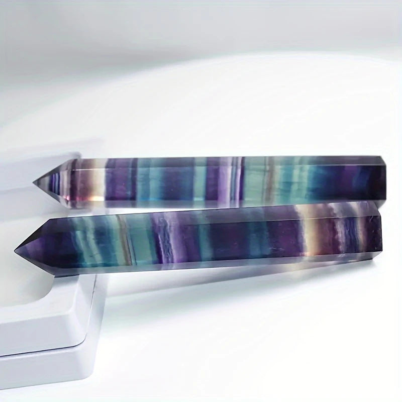 Colorful Crystal Blue Purple Hexagon Decor Pillar