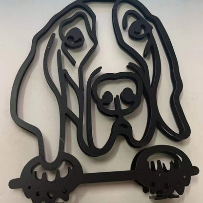 Rustic Iron Puppy Figurine Decor for Home