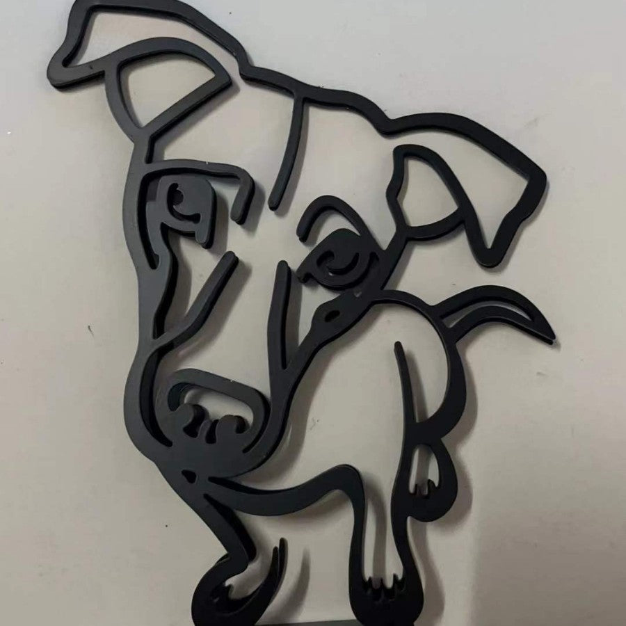 Rustic Iron Puppy Figurine Decor for Home