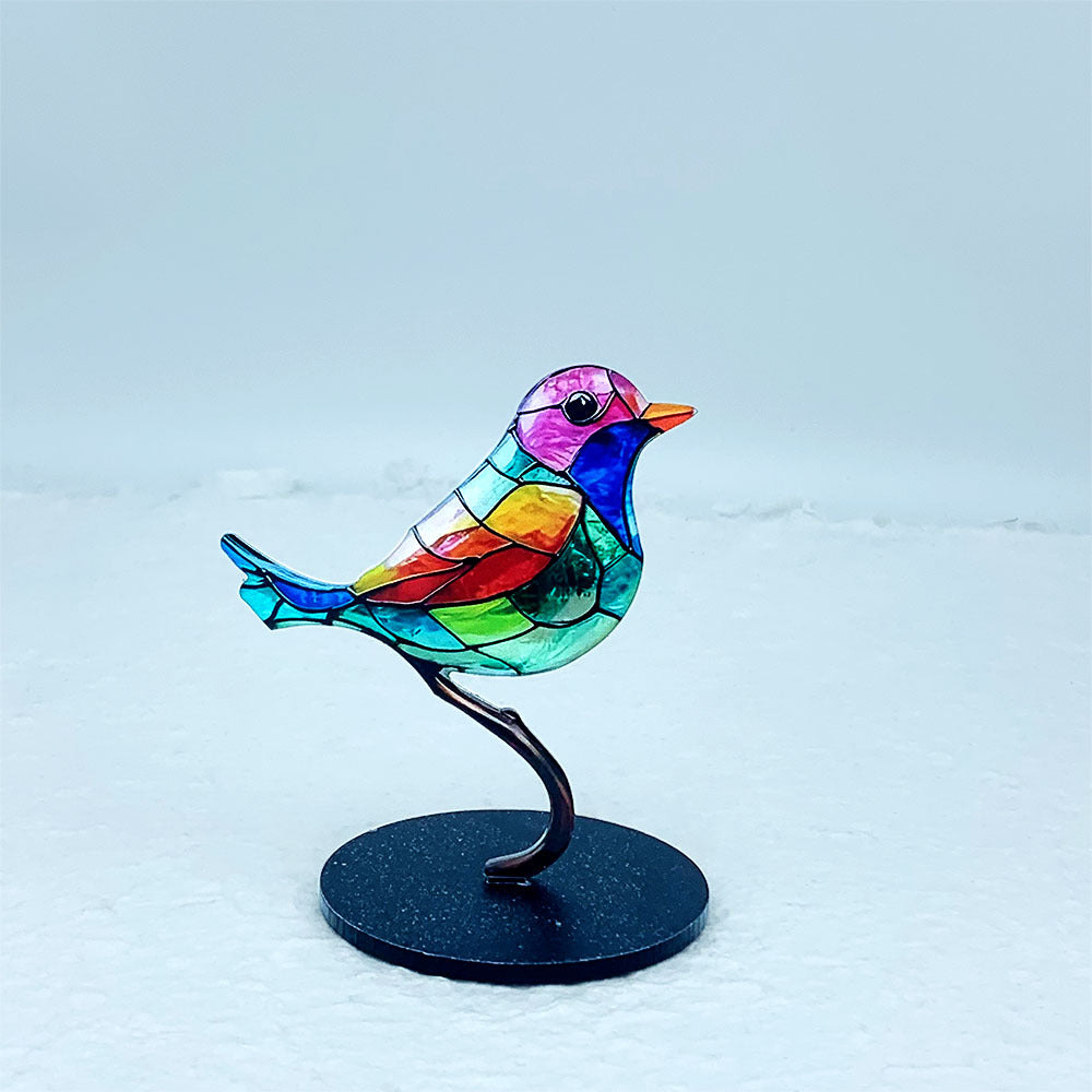 Colorful Acrylic Bird Figurine Decoration