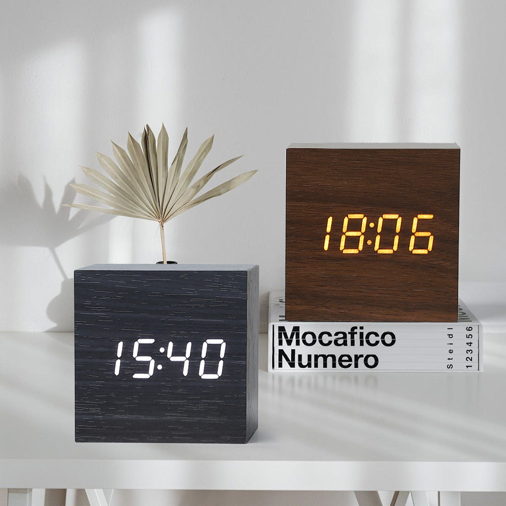 Compact Square LED Clock Thermometer - Fesara
