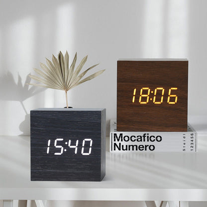 Compact Square LED Clock Thermometer - Fesara