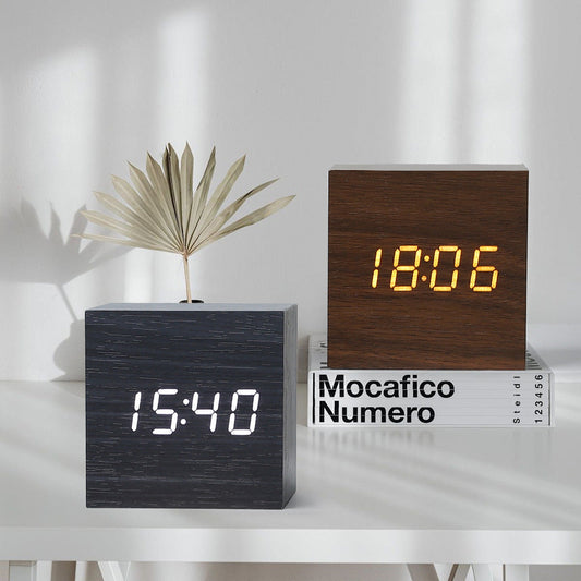 Compact Square LED Clock Thermometer - Fesara