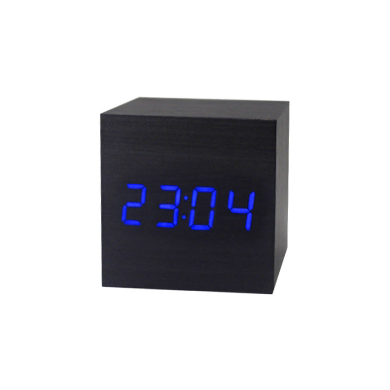 Compact Square LED Clock Thermometer