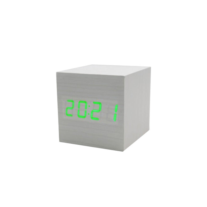 Compact Square LED Clock Thermometer