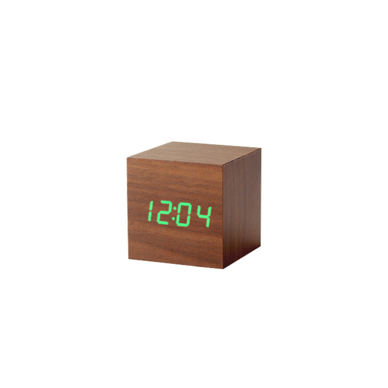 Compact Square LED Clock Thermometer