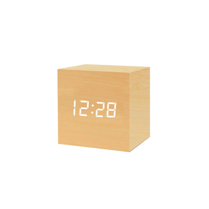 Compact Square LED Clock Thermometer